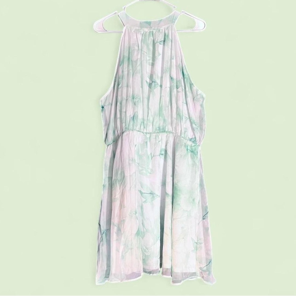 Cato XL Dress with Green and White Pattern